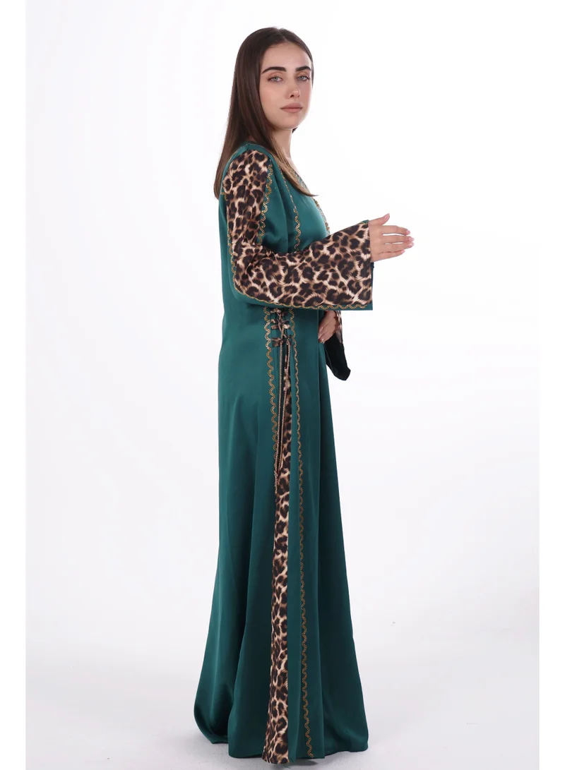 AL BENT AL SHARQIEH Dark Green women satin jalabiya dress for Women | Best Price UAE